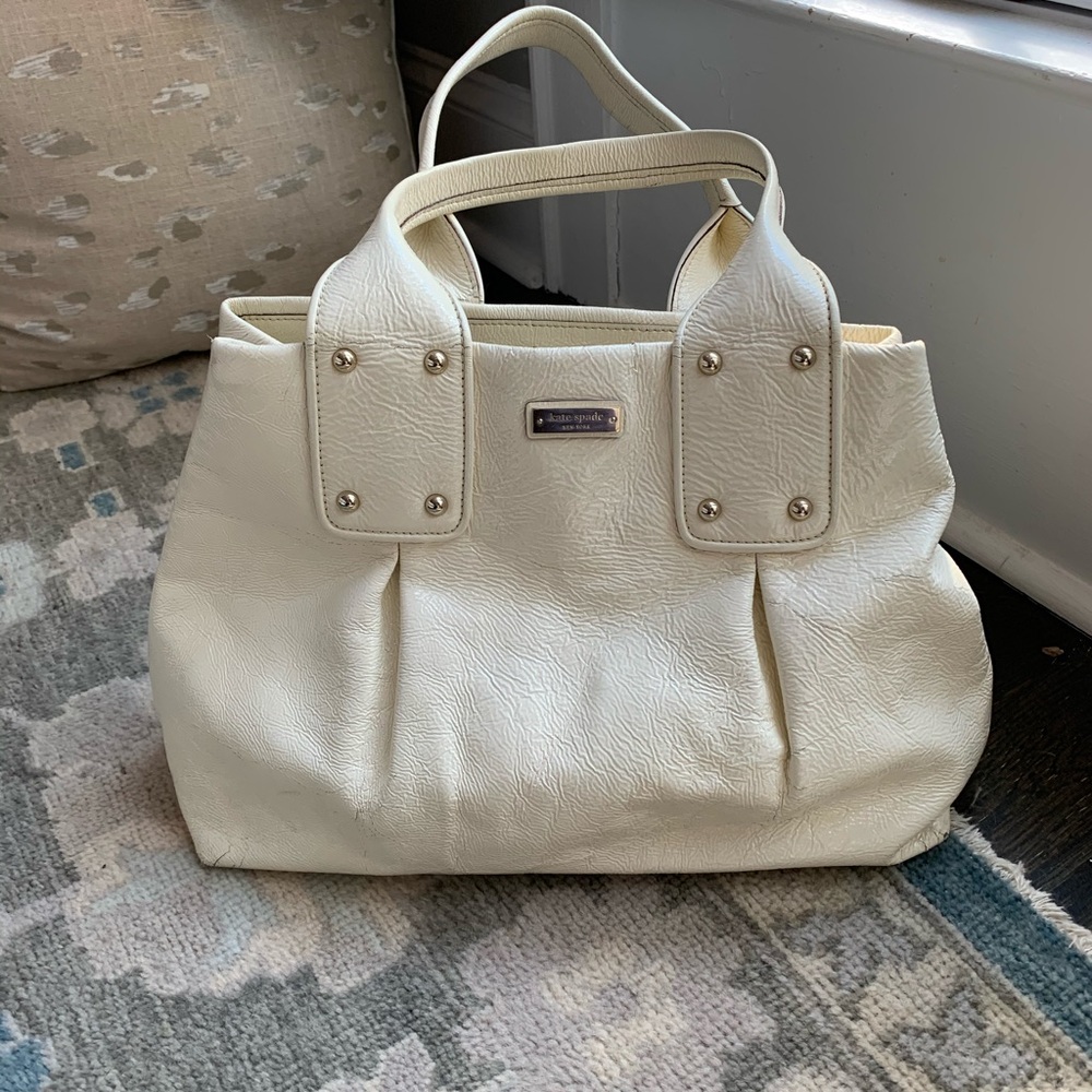 Kate spade oversized white leather purse